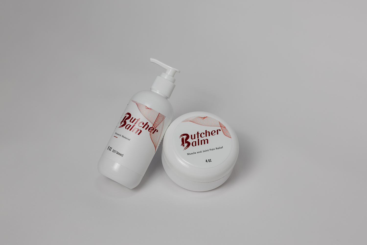 Butcher Balm 8oz pump bottle and 4oz jar